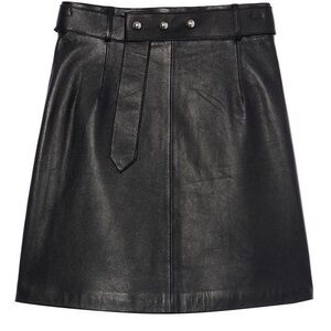 Sandro Black Leather Skirt